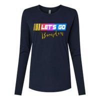 FJB Let's Go Brandon Anti Biden Chant Racing Logo Womens Cotton Relaxed Long Sleeve T-Shirt