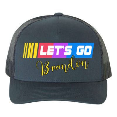 FJB Let's Go Brandon Anti Biden Chant Racing Logo Yupoong Adult 5-Panel Trucker Hat