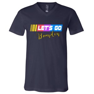 FJB Let's Go Brandon Anti Biden Chant Racing Logo V-Neck T-Shirt