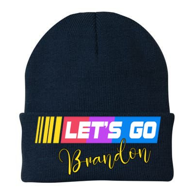 FJB Let's Go Brandon Anti Biden Chant Racing Logo Knit Cap Winter Beanie