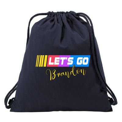 FJB Let's Go Brandon Anti Biden Chant Racing Logo Drawstring Bag