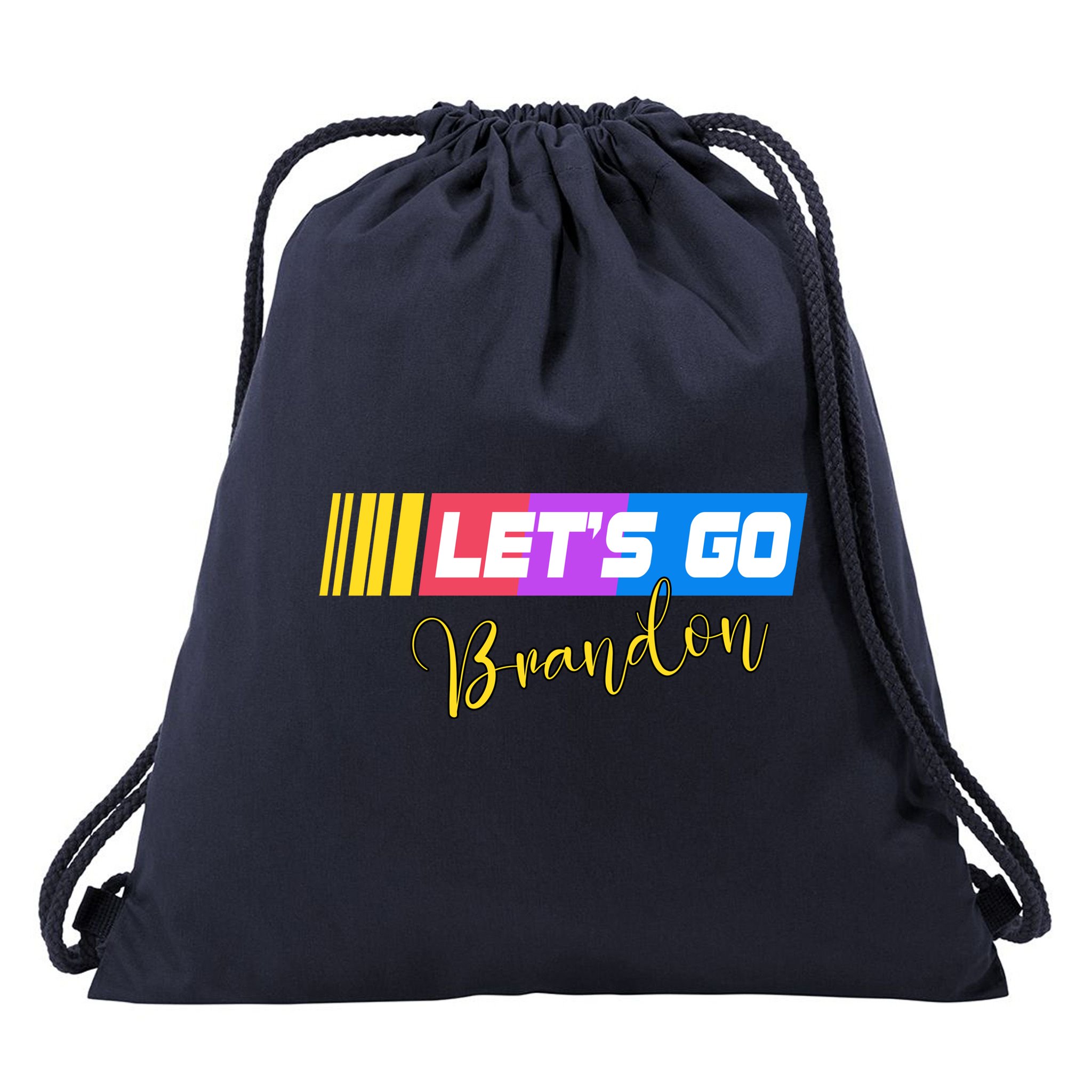 FJB Let's Go Brandon Anti Biden Chant Racing Logo Drawstring Bag