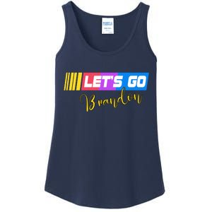 FJB Let's Go Brandon Anti Biden Chant Racing Logo Ladies Essential Tank