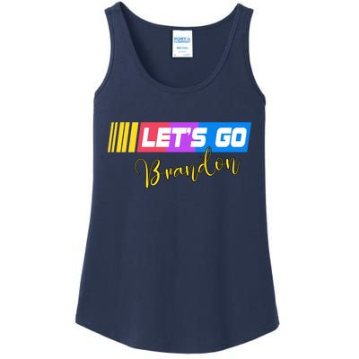 FJB Let's Go Brandon Anti Biden Chant Racing Logo Ladies Essential Tank