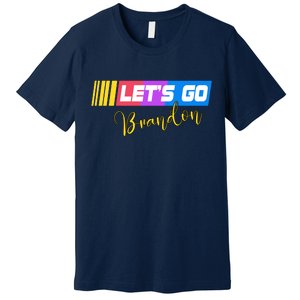 FJB Let's Go Brandon Anti Biden Chant Racing Logo Premium T-Shirt