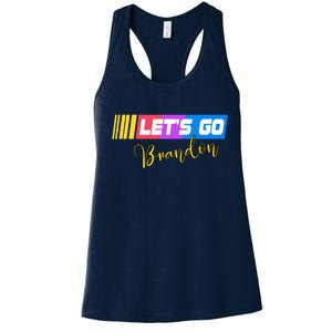 FJB Let's Go Brandon Anti Biden Chant Racing Logo Women's Racerback Tank