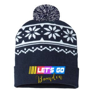 FJB Let's Go Brandon Anti Biden Chant Racing Logo USA-Made Snowflake Beanie