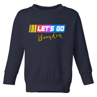 FJB Let's Go Brandon Anti Biden Chant Racing Logo Toddler Sweatshirt