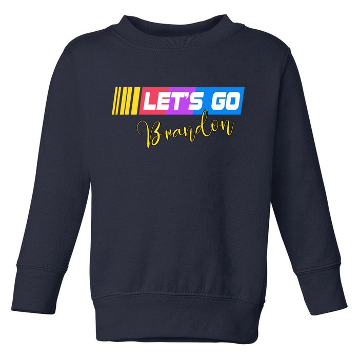 FJB Let's Go Brandon Anti Biden Chant Racing Logo Toddler Sweatshirt