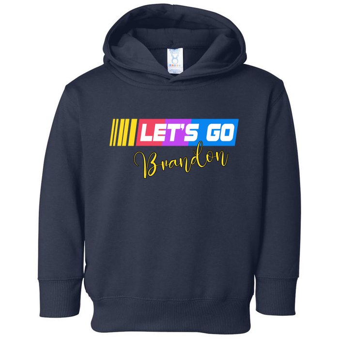 FJB Let's Go Brandon Anti Biden Chant Racing Logo Toddler Hoodie