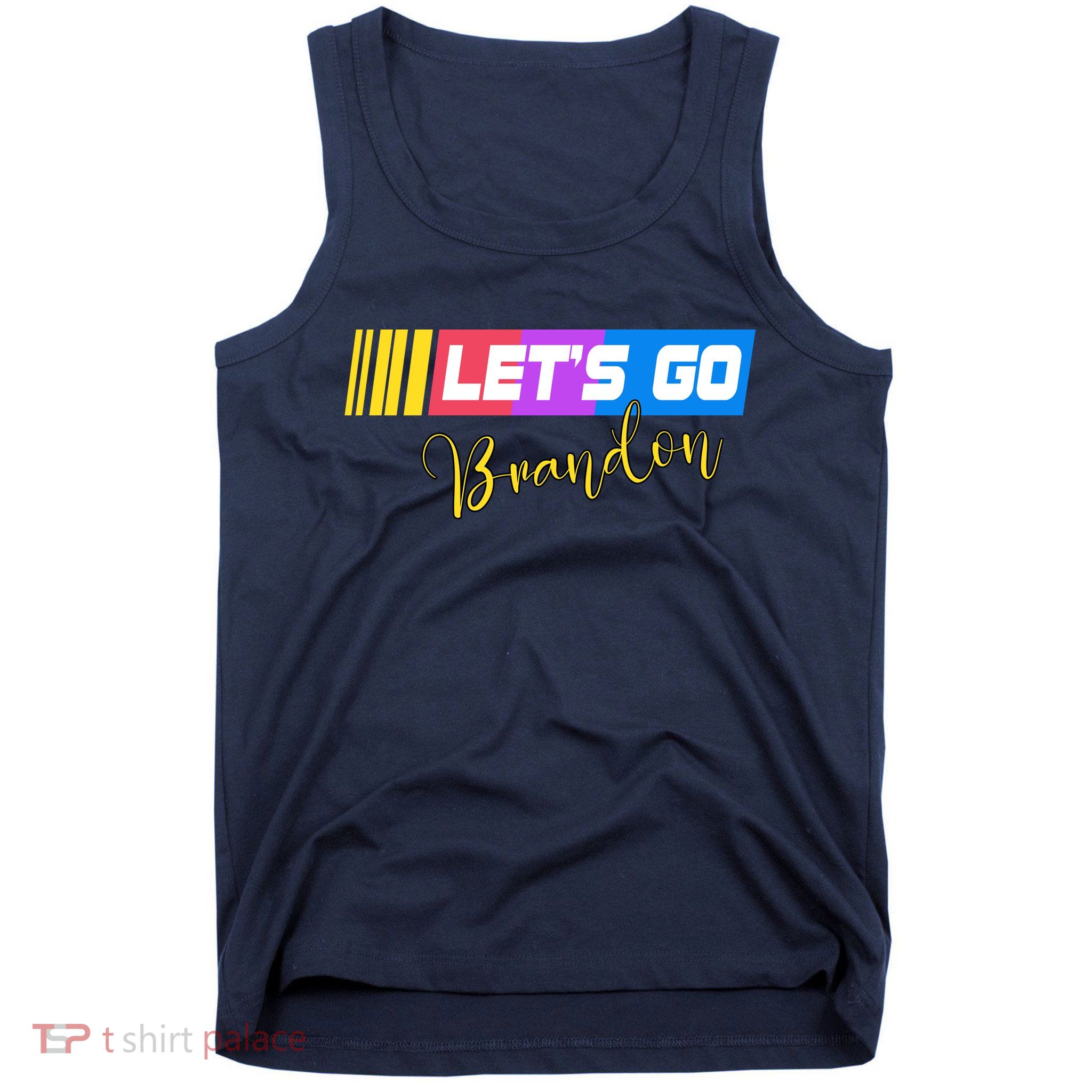 FJB Let's Go Brandon Anti Biden Chant Racing Logo Tank Top