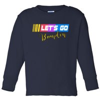 FJB Let's Go Brandon Anti Biden Chant Racing Logo Toddler Long Sleeve Shirt