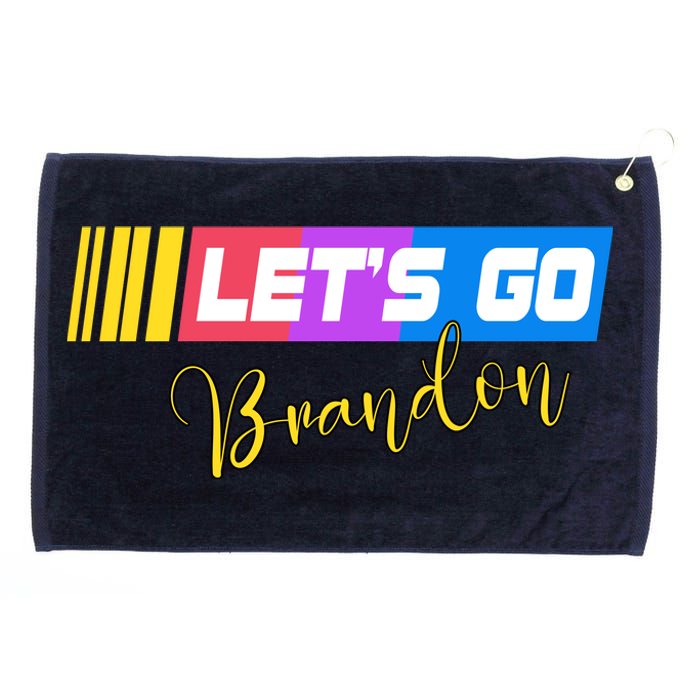 FJB Let's Go Brandon Anti Biden Chant Racing Logo Grommeted Golf Towel