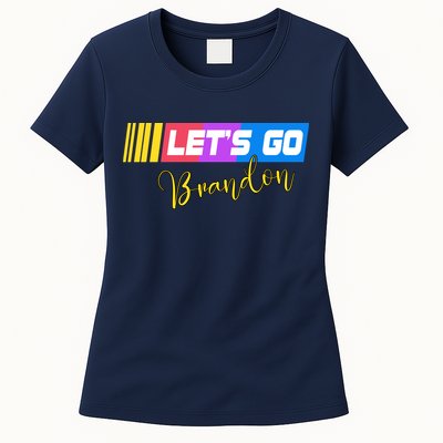FJB Let's Go Brandon Anti Biden Chant Racing Logo Womens T-Shirt