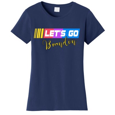 FJB Let's Go Brandon Anti Biden Chant Racing Logo Women's T-Shirt