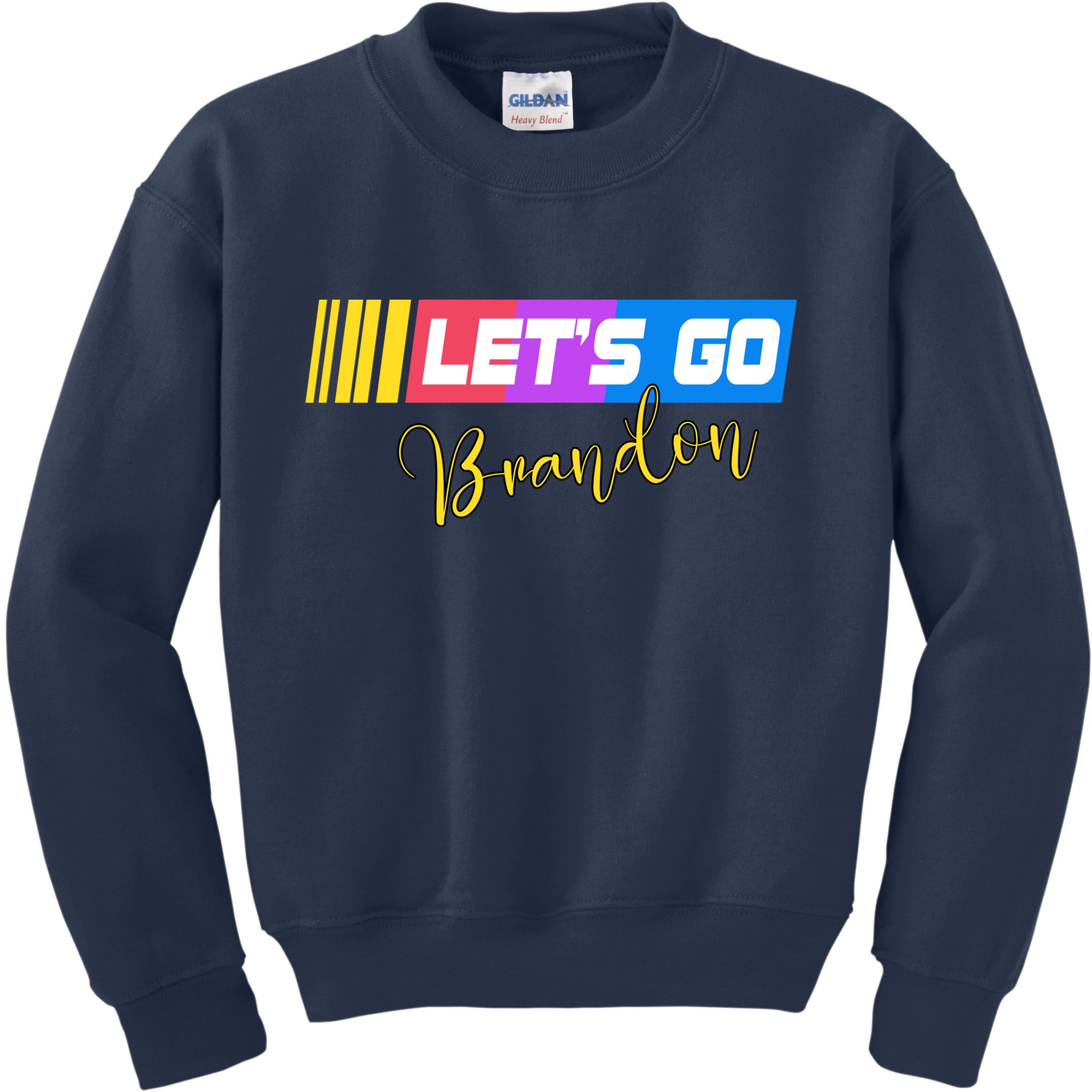 FJB Let's Go Brandon Anti Biden Chant Racing Logo Kids Sweatshirt