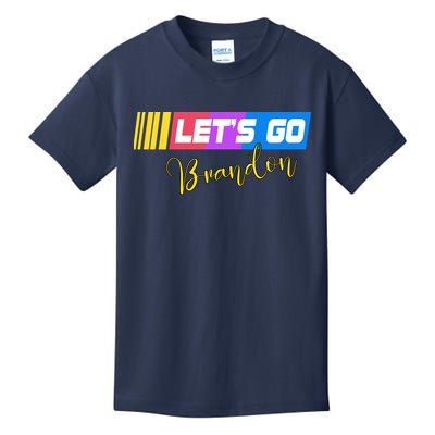FJB Let's Go Brandon Anti Biden Chant Racing Logo Kids T-Shirt
