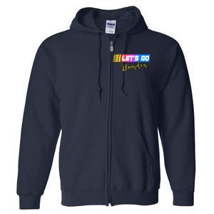 FJB Let's Go Brandon Anti Biden Chant Racing Logo Full Zip Hoodie