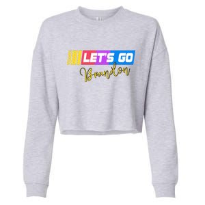 FJB Let's Go Brandon Anti Biden Chant Racing Logo Cropped Pullover Crew