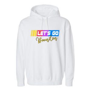 FJB Let's Go Brandon Anti Biden Chant Racing Logo Garment-Dyed Fleece Hoodie