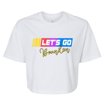 FJB Let's Go Brandon Anti Biden Chant Racing Logo Bella+Canvas Jersey Crop Tee