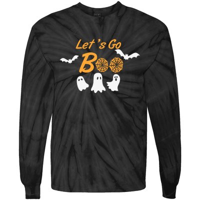 Funny Lets Go Boo Ghost Happy Halloween Tie-Dye Long Sleeve Shirt