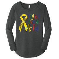 Fight Like Gold Ribbon Childhood Cancer Awareness Women's Perfect Tri Tunic Long Sleeve Shirt