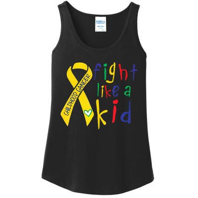 Fight Like Gold Ribbon Childhood Cancer Awareness Ladies Essential Tank