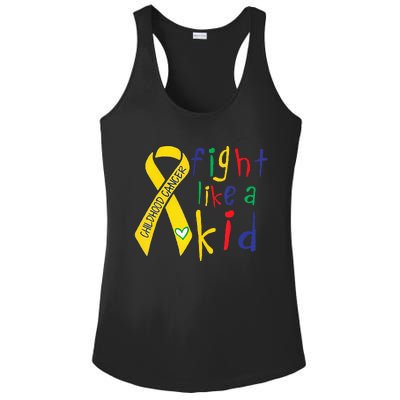 Fight Like Gold Ribbon Childhood Cancer Awareness Ladies PosiCharge Competitor Racerback Tank