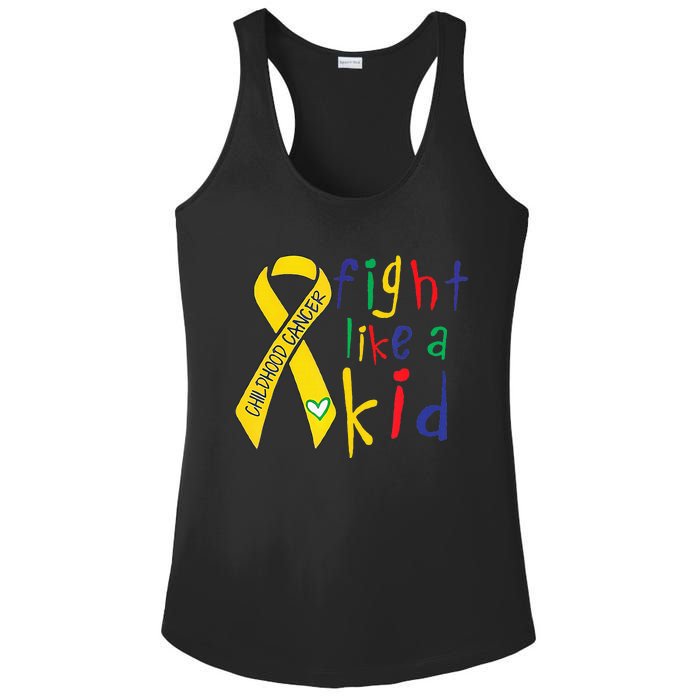 Fight Like Gold Ribbon Childhood Cancer Awareness Ladies PosiCharge Competitor Racerback Tank