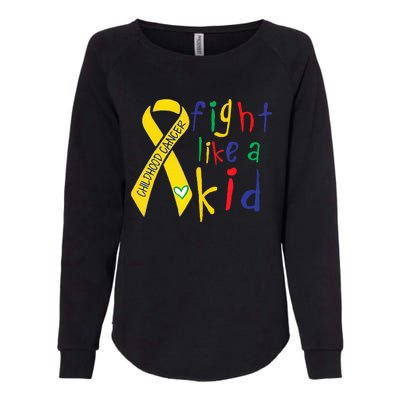 Fight Like Gold Ribbon Childhood Cancer Awareness Womens California Wash Sweatshirt