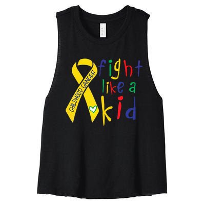 Fight Like Gold Ribbon Childhood Cancer Awareness Women's Racerback Cropped Tank