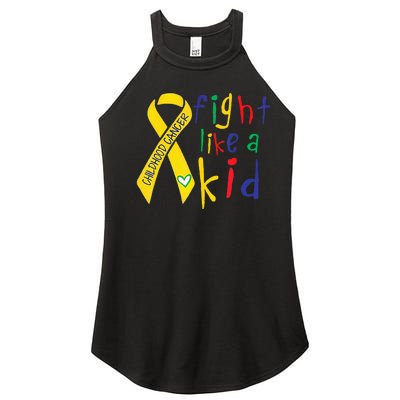 Fight Like Gold Ribbon Childhood Cancer Awareness Women's Perfect Tri Rocker Tank