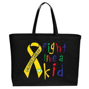 Fight Like Gold Ribbon Childhood Cancer Awareness Cotton Canvas Jumbo Tote