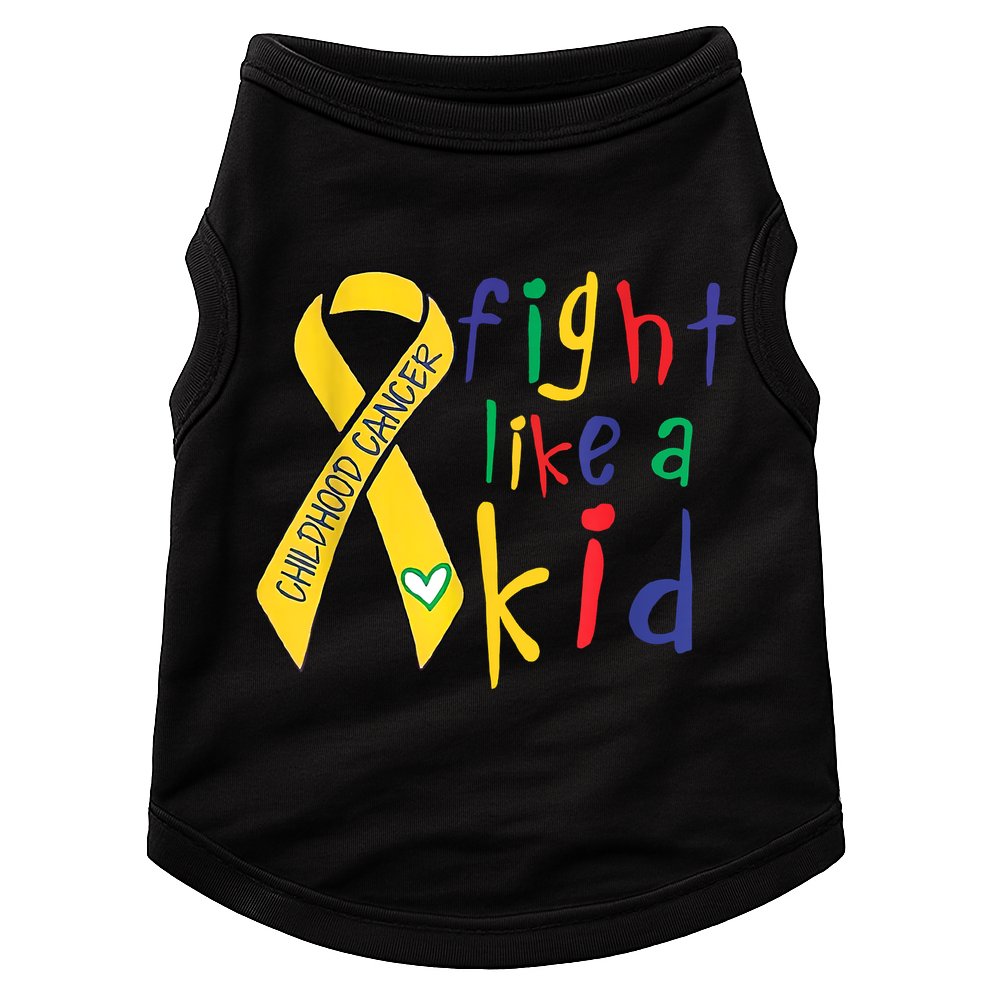 Fight Like Gold Ribbon Childhood Cancer Awareness Doggie Tank
