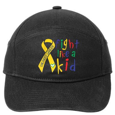 Fight Like Gold Ribbon Childhood Cancer Awareness 7-Panel Snapback Hat