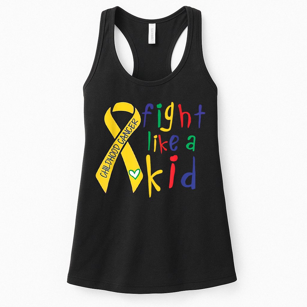 Fight Like Gold Ribbon Childhood Cancer Awareness Womens Tank Top