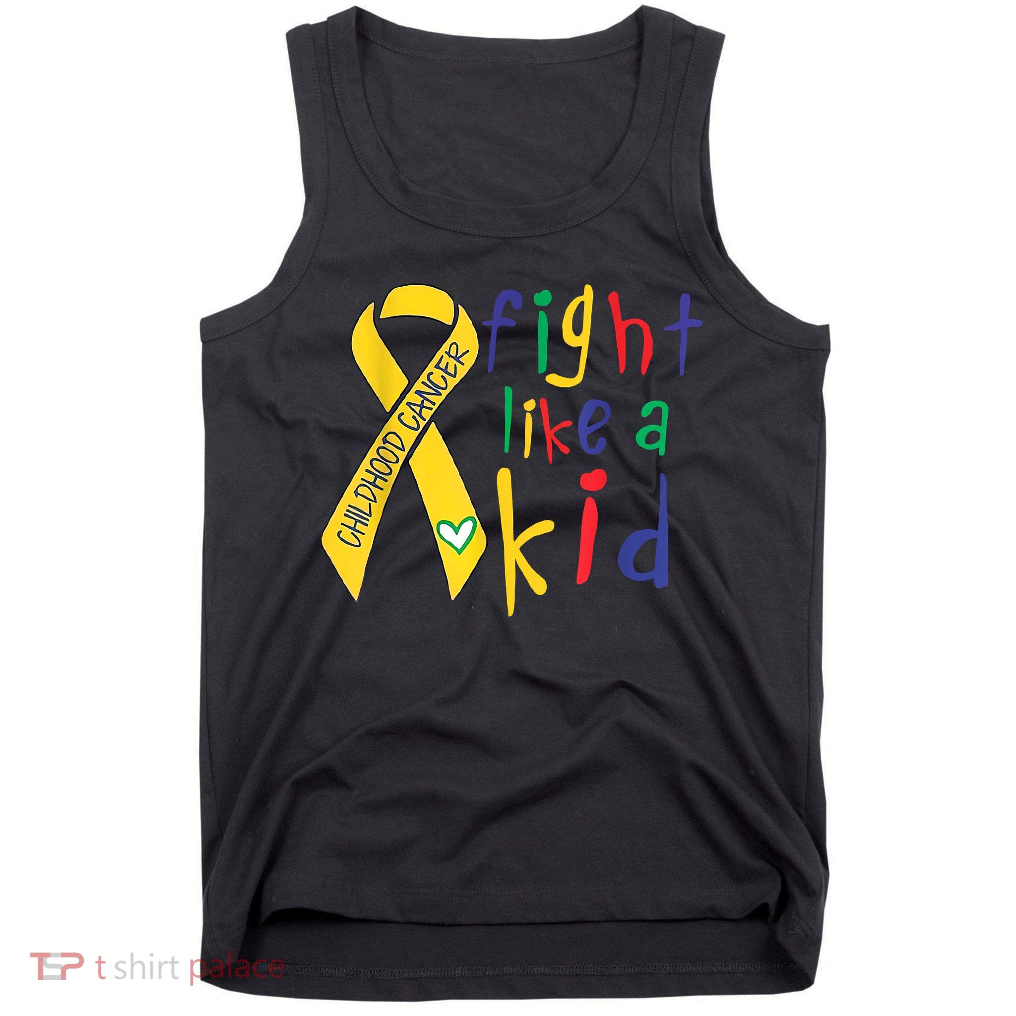 Fight Like Gold Ribbon Childhood Cancer Awareness Tank Top