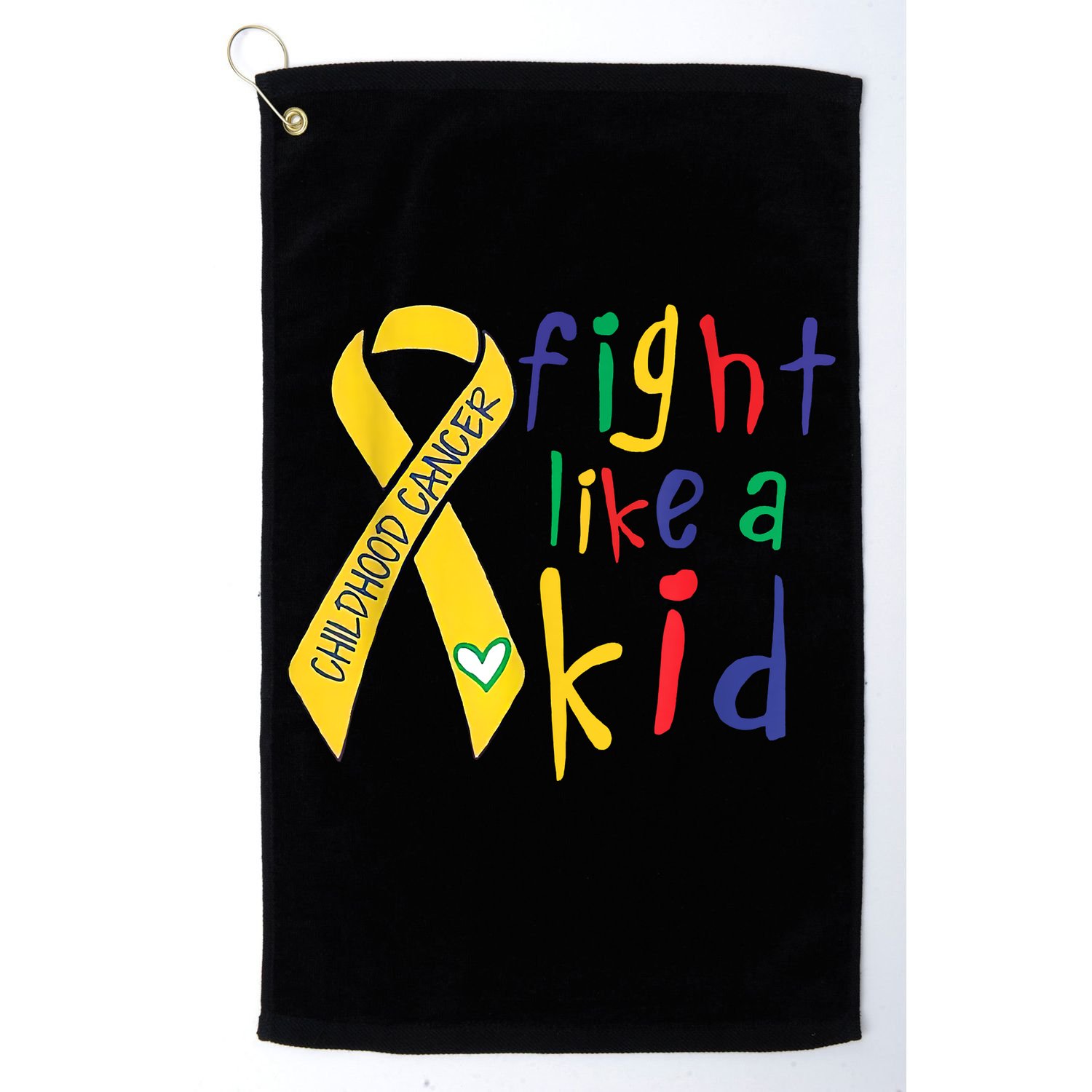 Fight Like Gold Ribbon Childhood Cancer Awareness Golf Towel