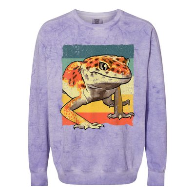 Funny Leopard Gecko Design For Women Gecko Lover Colorblast Crewneck Sweatshirt