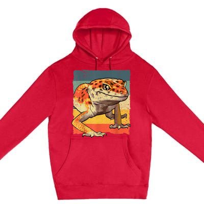 Funny Leopard Gecko Design For Women Gecko Lover Premium Pullover Hoodie