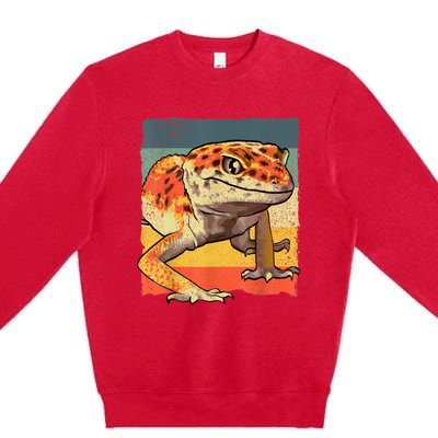 Funny Leopard Gecko Design For Women Gecko Lover Premium Crewneck Sweatshirt