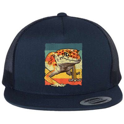 Funny Leopard Gecko Design For Women Gecko Lover Flat Bill Trucker Hat