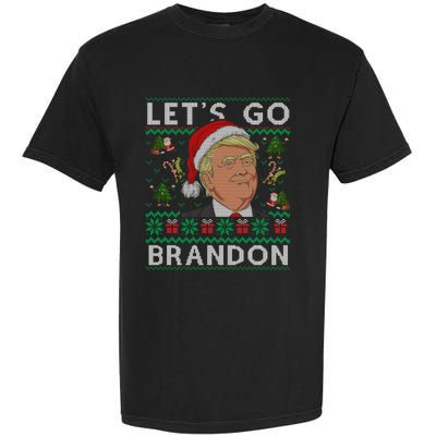 Funny Let's Go Brandon Trump Ugly Christmas Sweater Gifts Garment-Dyed Heavyweight T-Shirt