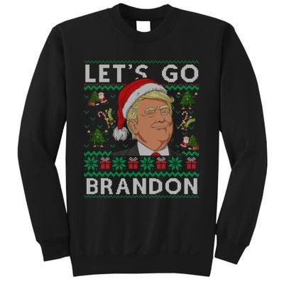 Funny Let's Go Brandon Trump Ugly Christmas Sweater Gifts Sweatshirt