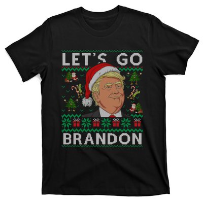 Funny Let's Go Brandon Trump Ugly Christmas Sweater Gifts T-Shirt