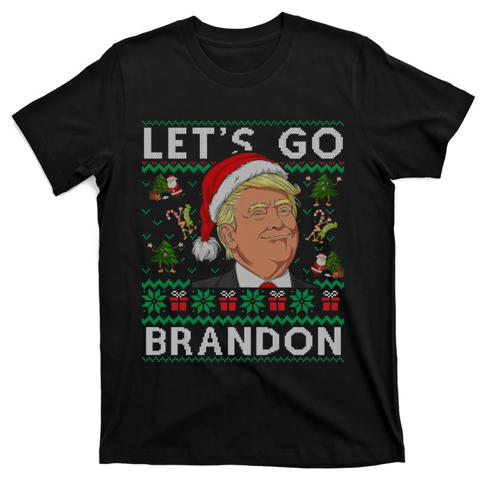 Funny Let's Go Brandon Trump Ugly Christmas Sweater Gifts T-Shirt