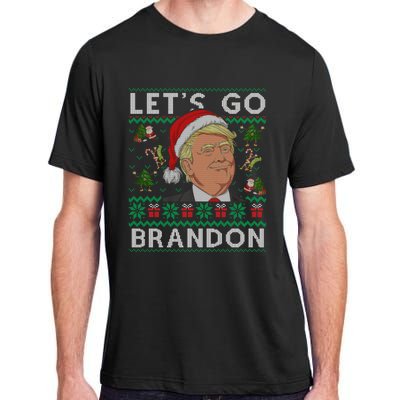 Funny Let's Go Brandon Trump Ugly Christmas Sweater Gifts Adult ChromaSoft Performance T-Shirt