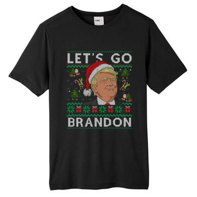 Funny Let's Go Brandon Trump Ugly Christmas Sweater Gifts Tall Fusion ChromaSoft Performance T-Shirt