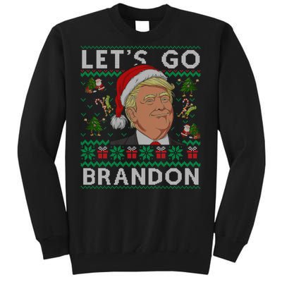 Funny Let's Go Brandon Trump Ugly Christmas Sweater Gifts Tall Sweatshirt